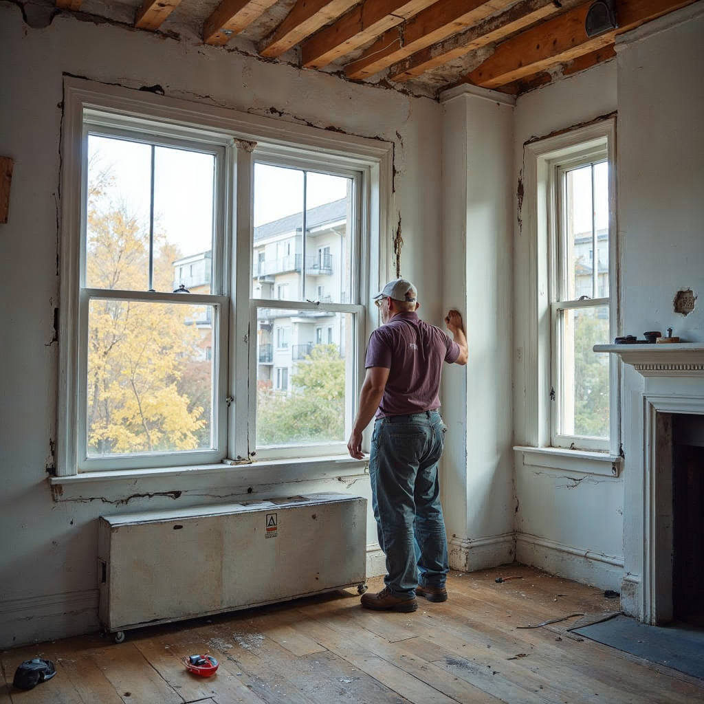 attachment; filename=Ein professioneller Fotograf hält die Installation neuer energieeffizienter Fenster in einem Mehrfamilienhaus fest