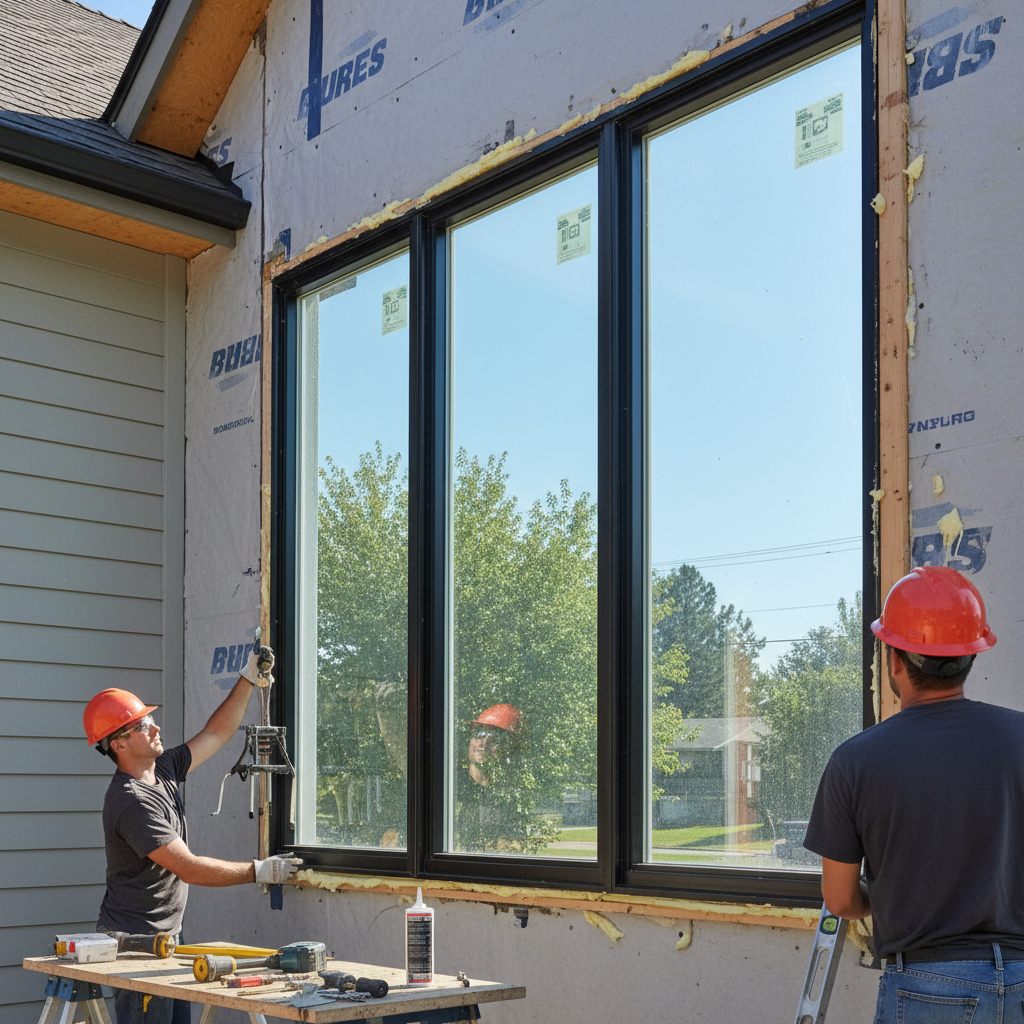 attachment; filename=Detailaufnahme von modernen, energieeffizienten Fenstern, die im Rahmen eines Hausrenovierungsprojekts eingebaut werden.