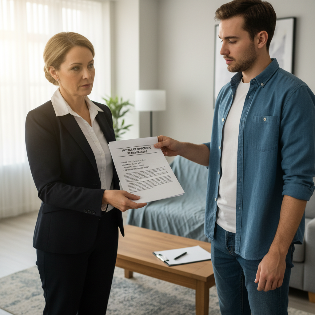 attachment; filename=Ein Vermieter übergibt eine juristische Mitteilung mit detaillierten Informationen zu den bevorstehenden Renovierungsarbeiten, einschließlich Startdatum, Dauer und geschätzter Mietsteigerung.