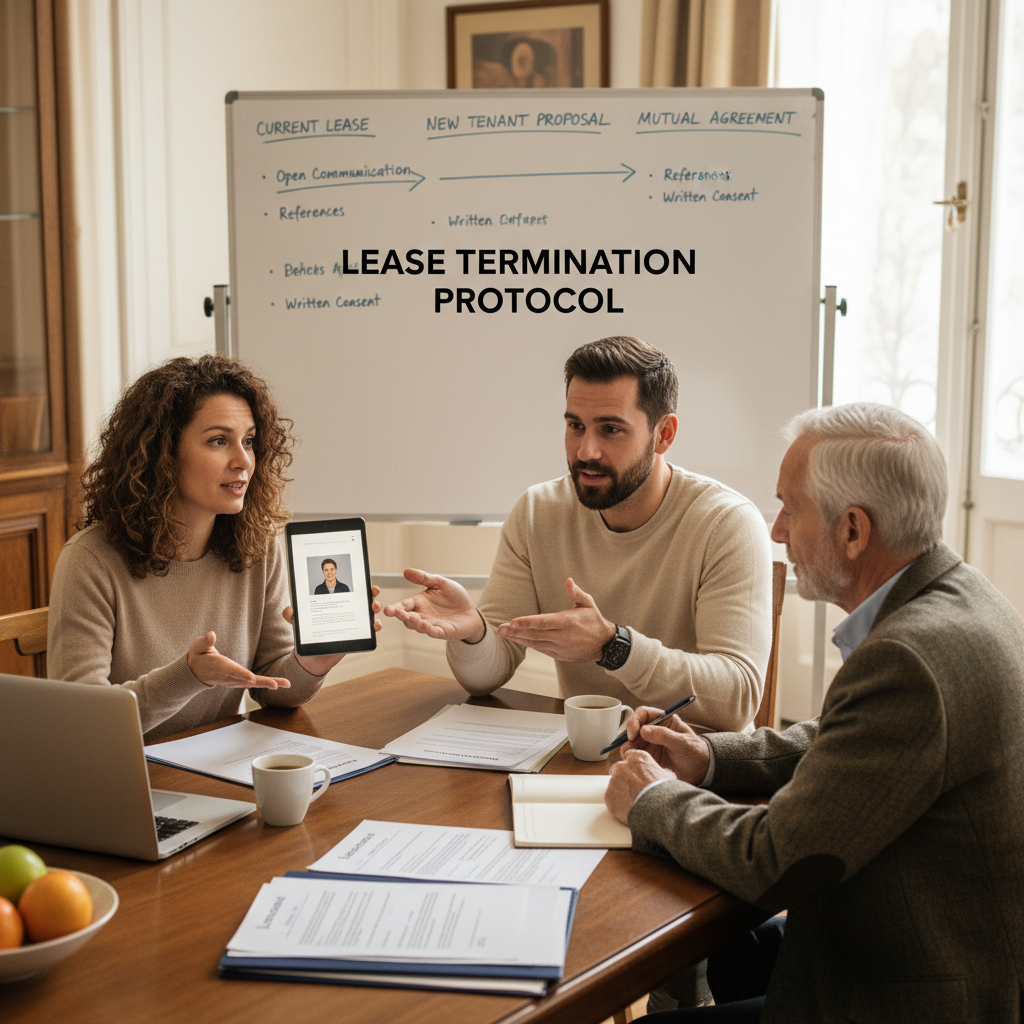 attachment; filename=Ein Paar spricht mit einem Vermieter und demonstriert die Bedeutung offener Kommunikation und Dokumentation beim Vorschlagen eines neuen Mieters zur vorzeitigen Beendigung eines Mietvertrags.