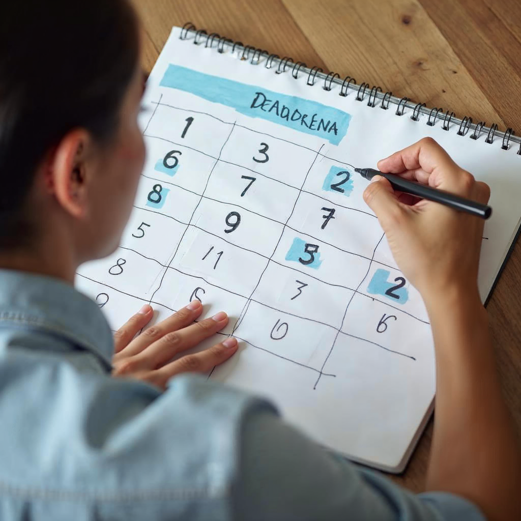 attachment; filename=Jemand betrachtet einen Kalender mit einem hervorgehobenen Termin für die Kostenaufschlüsselung des Vermieters